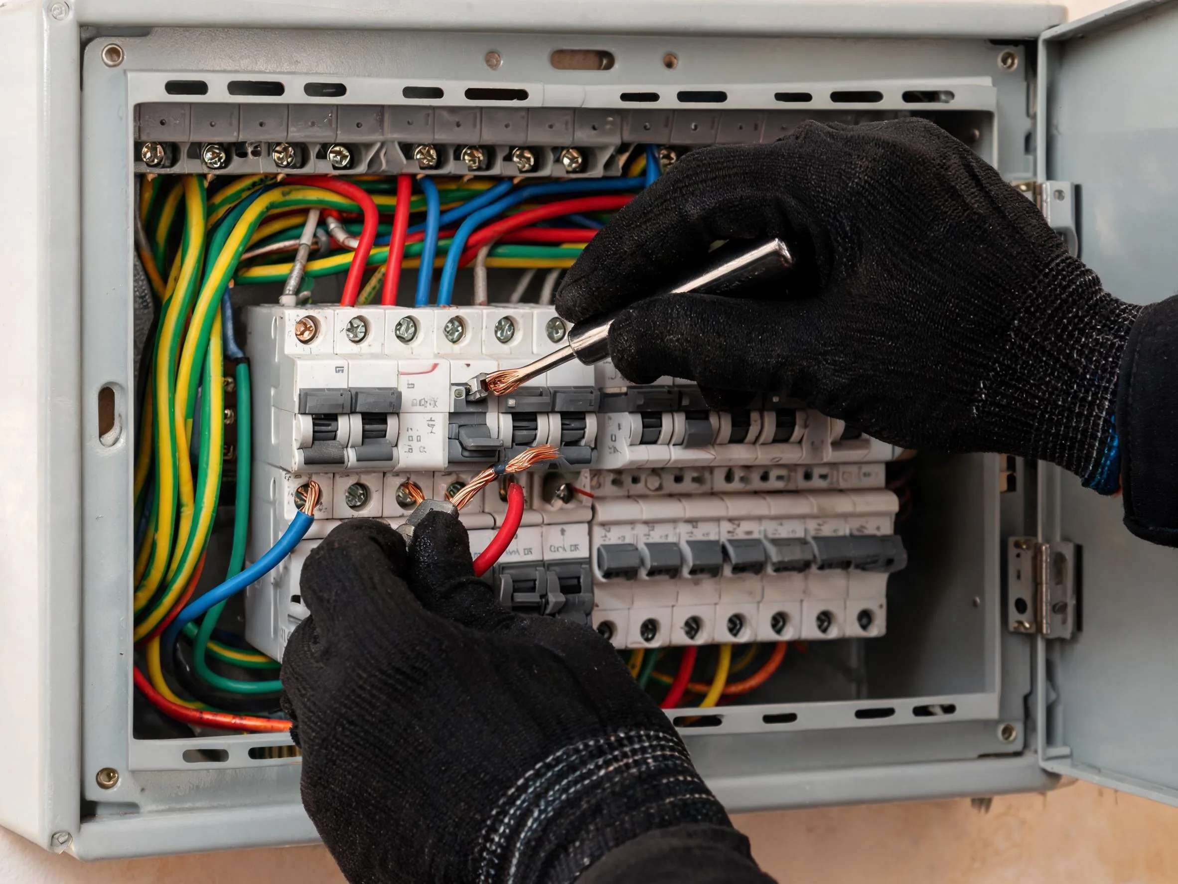 Conectarea cablurilor intr-un tablou electric rezidential in Brasov